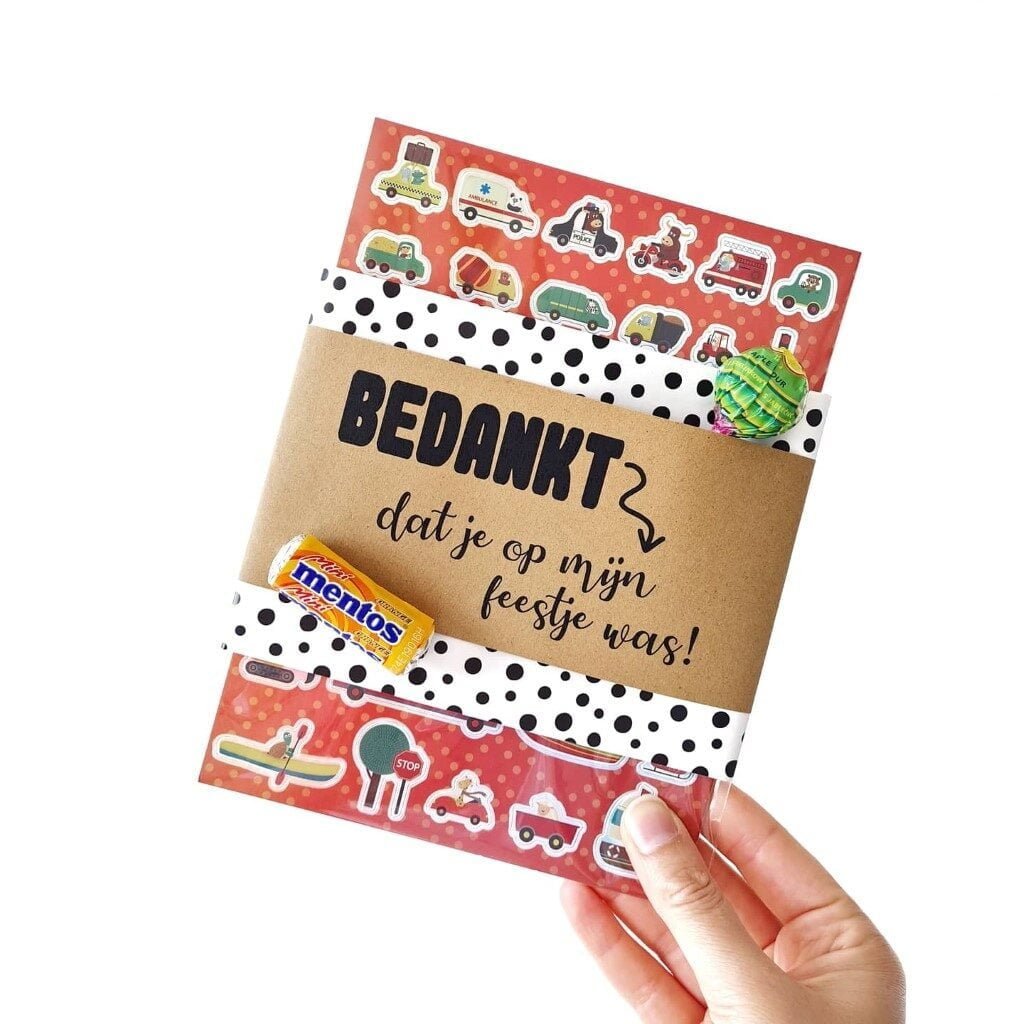 Een bedankje om te trakteren na een kinderfeestje