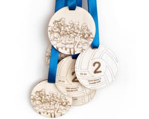 medailles van hout gemaakt met lasermachine