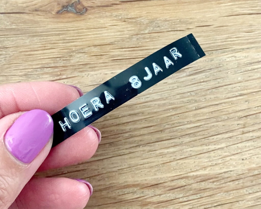 resultaat van label maker