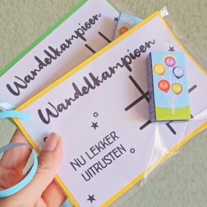 Een traktatie om op te trakteren tijdens de avondvierdaagse met een gratis printable