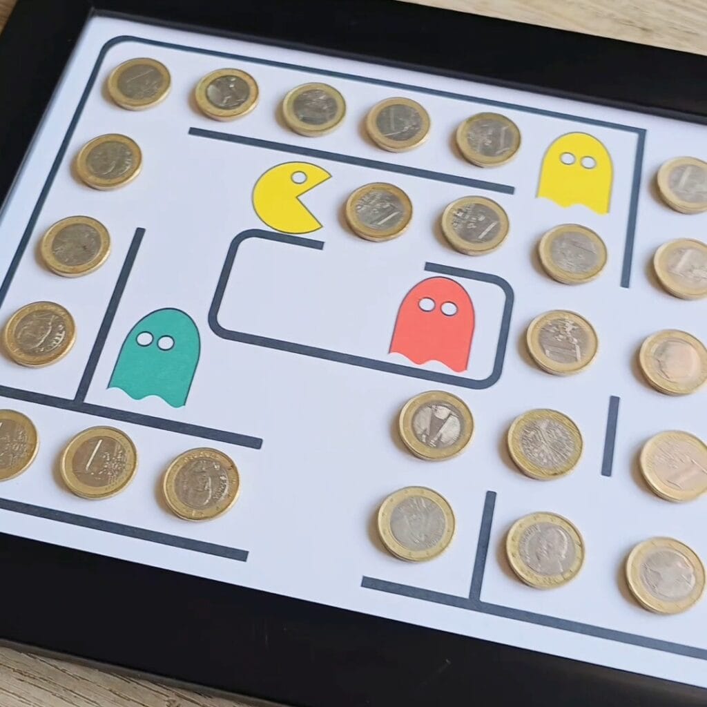Een gratis Pac-Man printable om geld op een leuke manier cadeau te geven